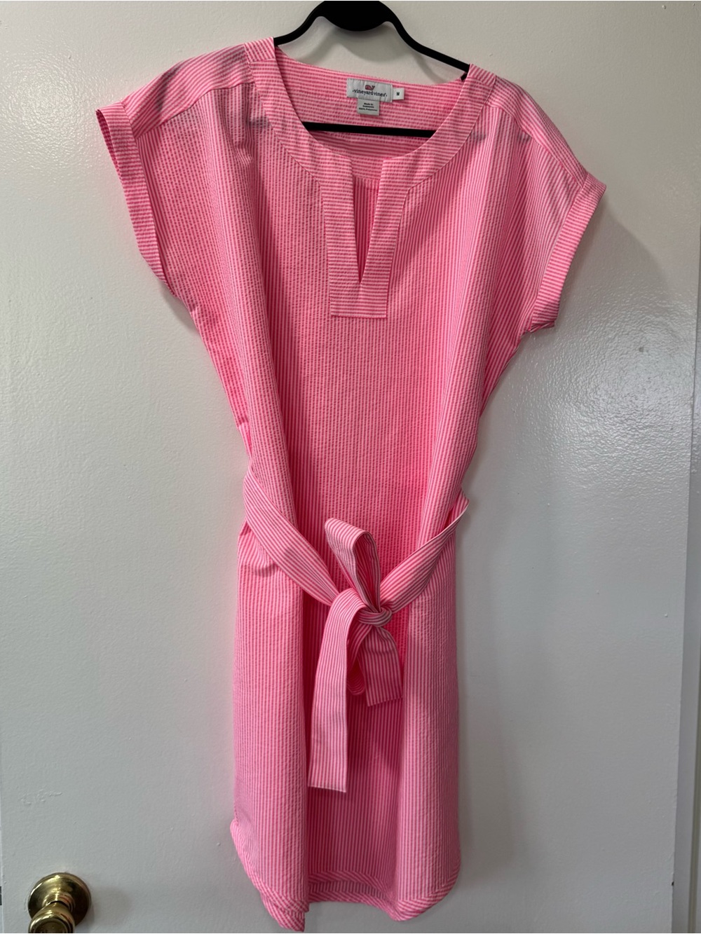 Vineyard Vines Pink Striped Midi Dress Size M NWOT